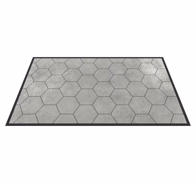 Hexagonal grey motif bathroom vinyl rug - TenStickers