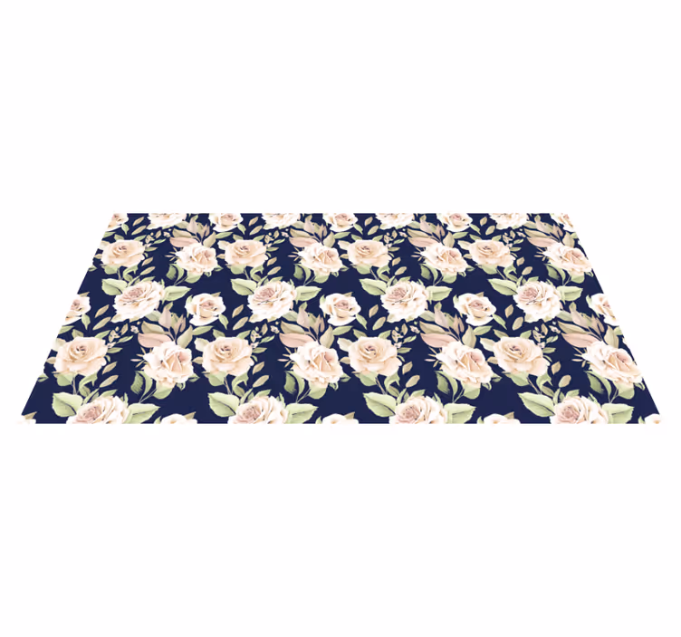 Elegant Floral Component nature vinyl rug - TenStickers