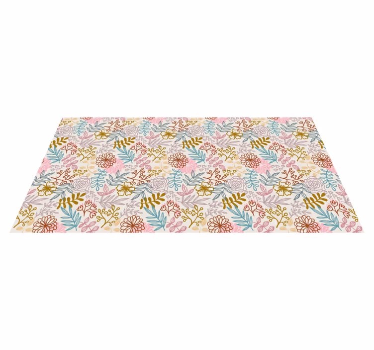 Fantasy minimalistic  floral rug - TenStickers