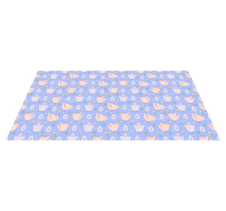 Delightful Chickens Motif kids vinyl rug - TenStickers