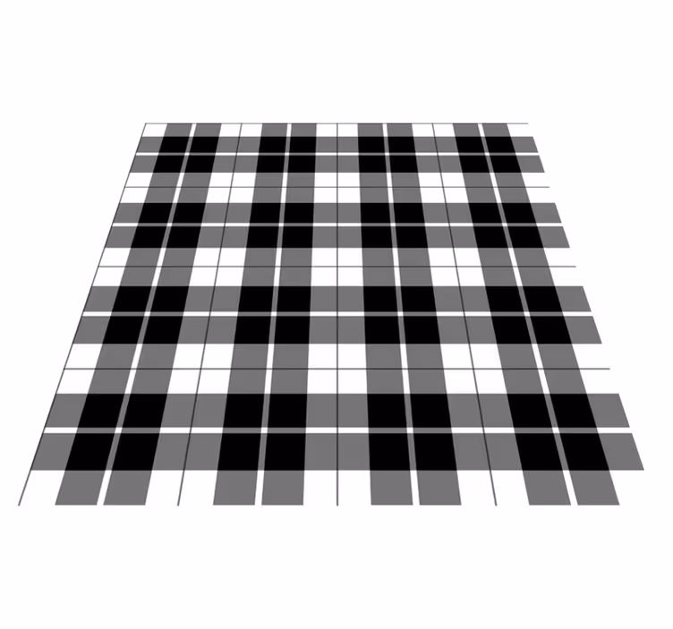 Black And White Check geometric vinyl rug - TenStickers