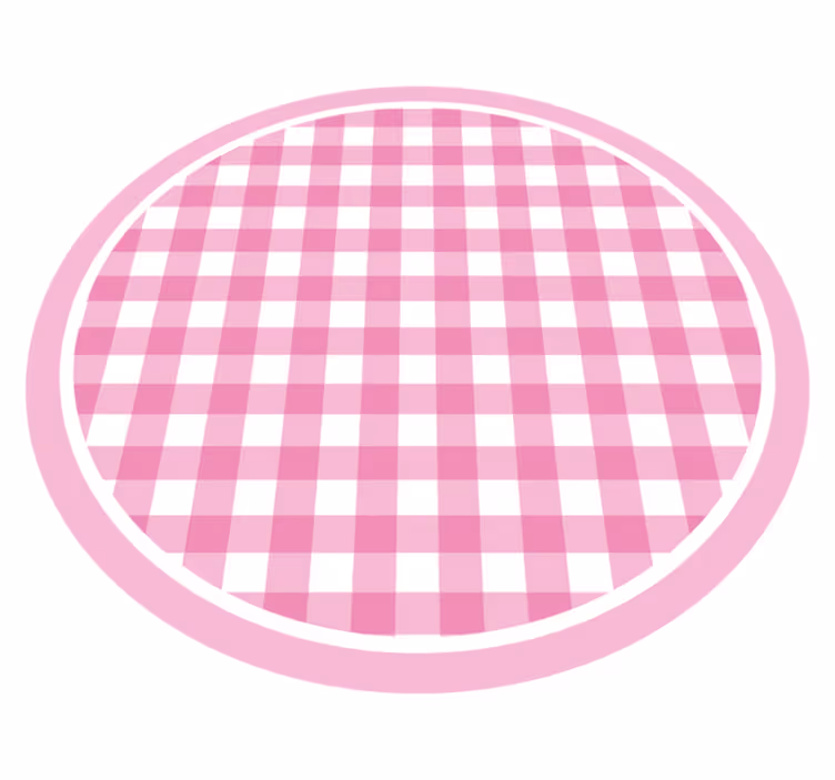Pink Checkered Style kids vinyl rug - TenStickers