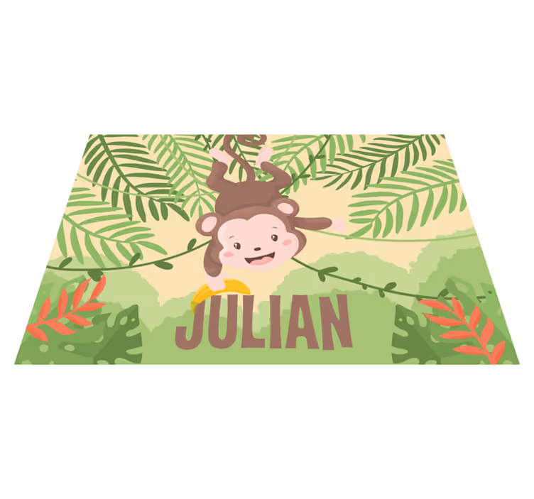 Playful Monkey Theme custom vinyl rug - TenStickers