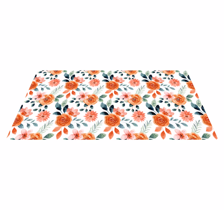 Floral vinyl rug with charming botanical design - TenStickers