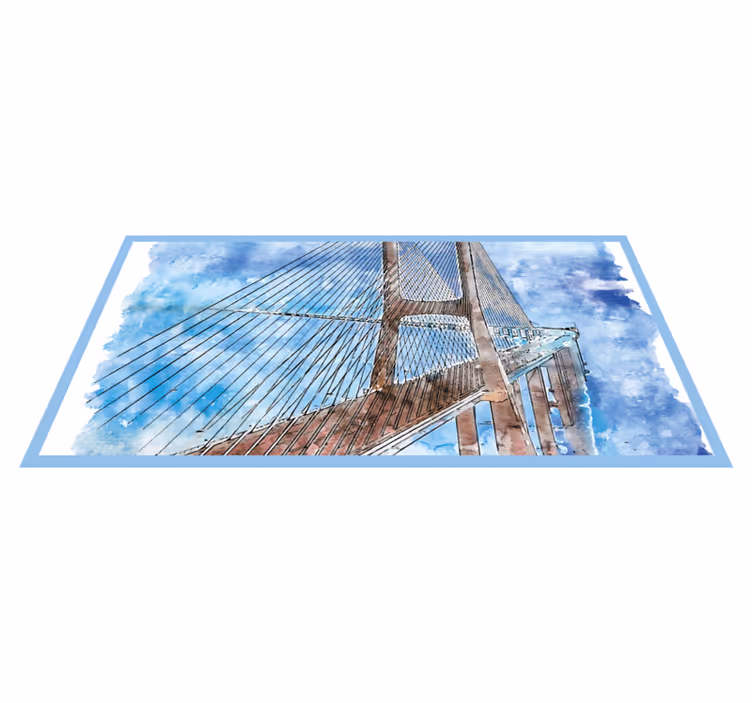 Bridge Illustration living room vinyl rug - TenStickers