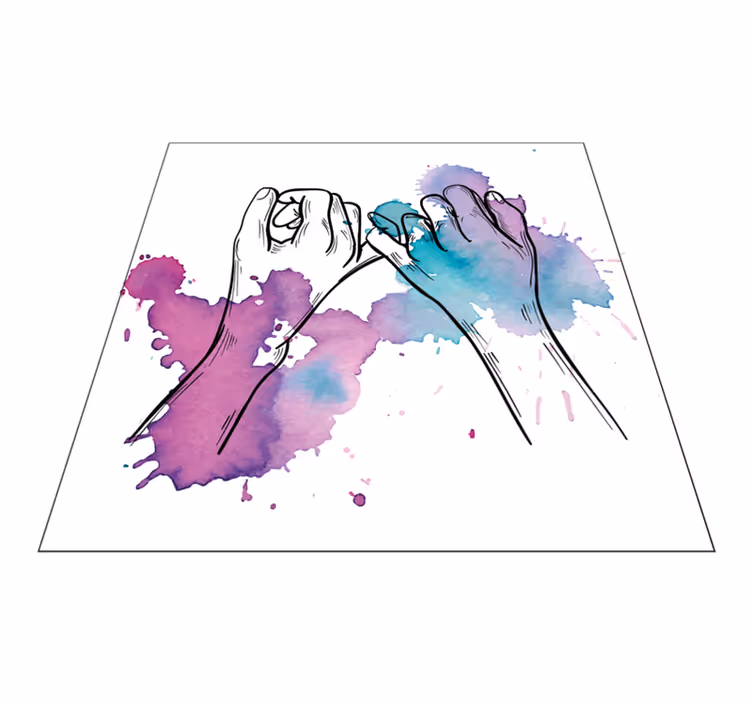 Hands Pinky Promise teen vinyl rug - TenStickers