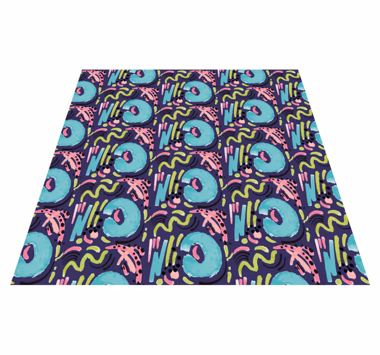 Playful colorful pattern kids vinyl rug - TenStickers