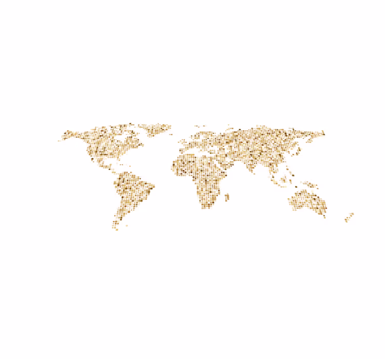 Golden Map Outline world map vinyl rug - TenStickers