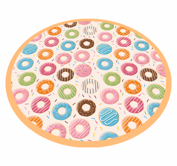 Colorful donut pattern kids vinyl rug - TenStickers