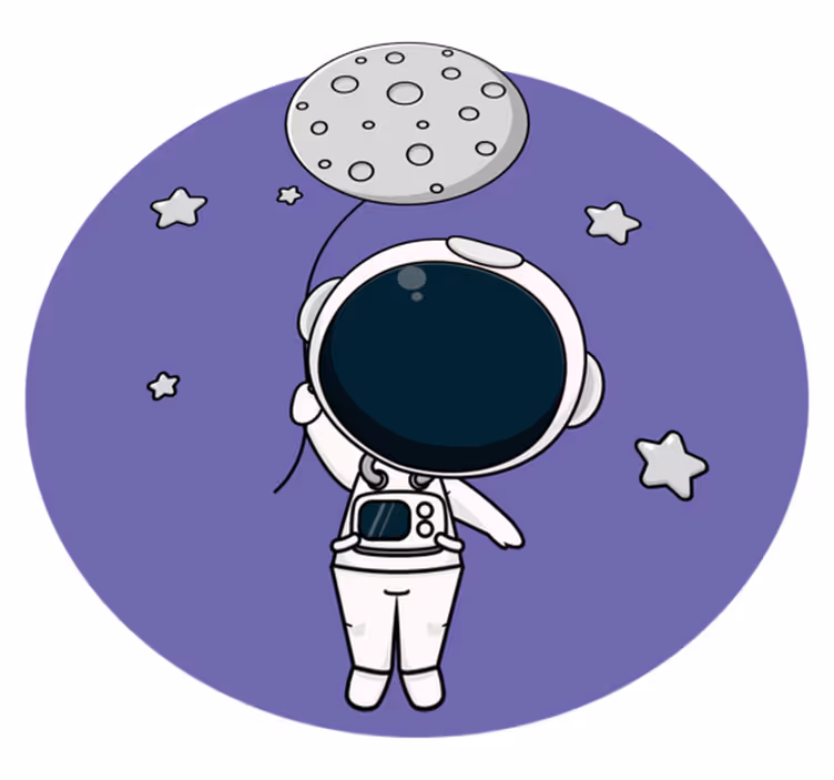 Astronaut with Balloon kids vinyl rug - TenStickers