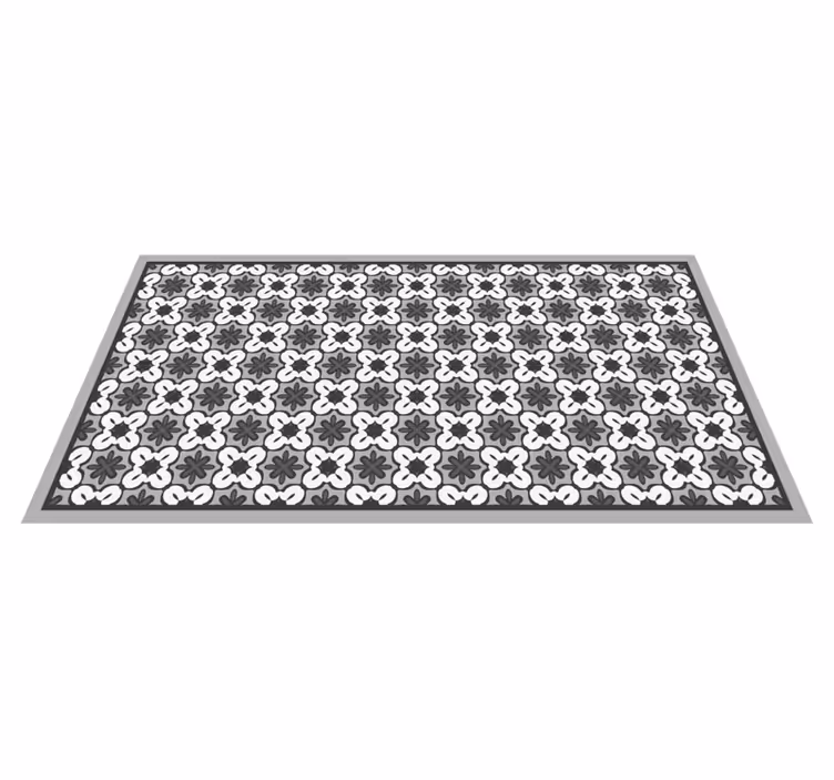 Classic Floral Pattern mosaic vinyl rug - TenStickers