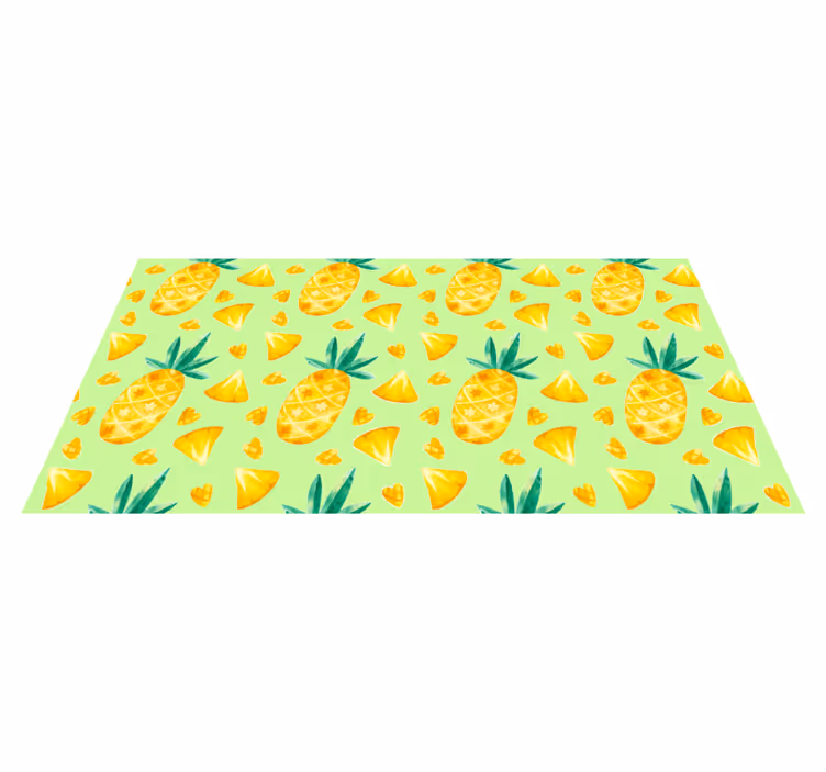 Pineapple green motif kitchen vinyl rug - TenStickers