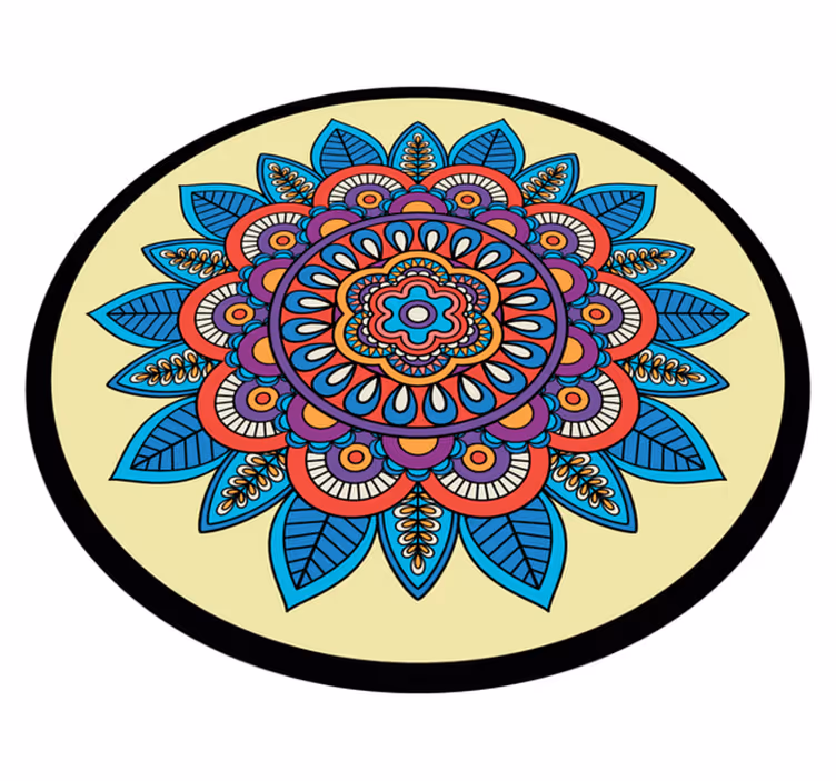 Colourful vintage mandala design vinyl rug - TenStickers