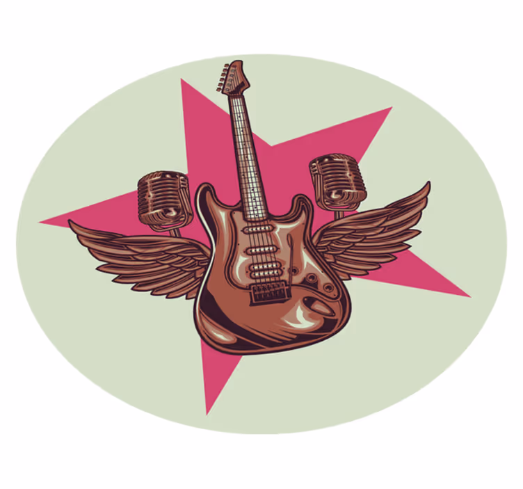 Rock star tribute teen vinyl rug - TenStickers