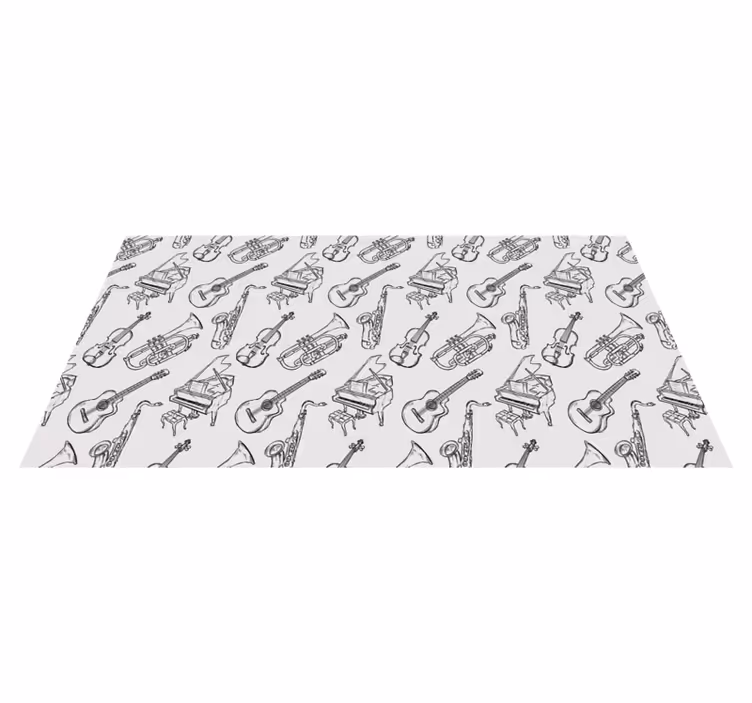 Musical Instruments Pattern kids vinyl rug - TenStickers