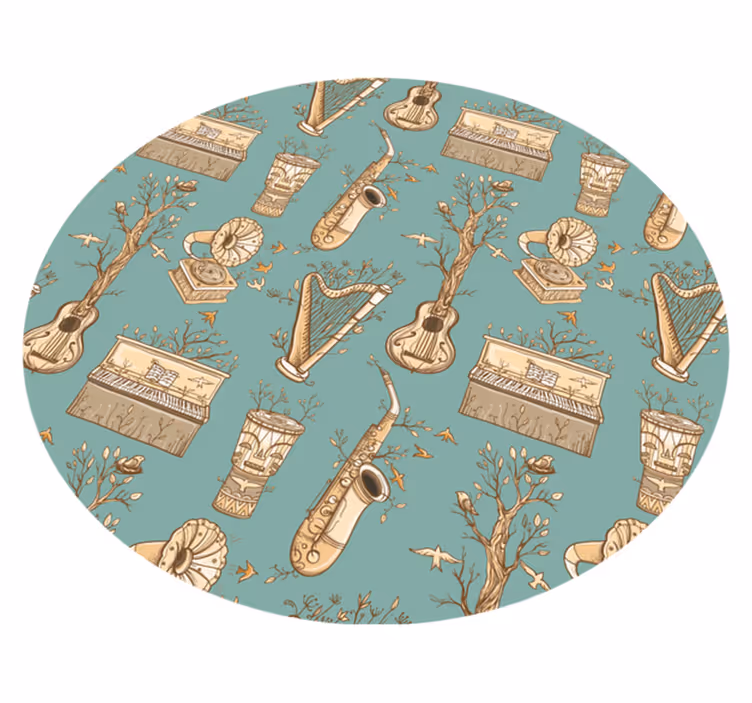 Musical Instruments Harmony kids vinyl rug - TenStickers