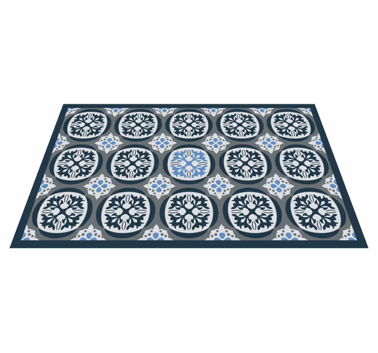 Elegant Floral Tiles tile vinyl rug - TenStickers