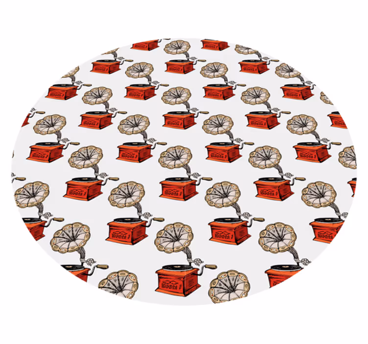 Textured vinyl rug retro music boxes - TenStickers