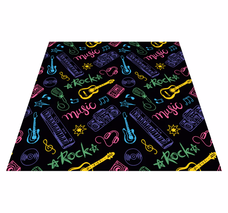 Colorful Music Theme kids vinyl rug - TenStickers