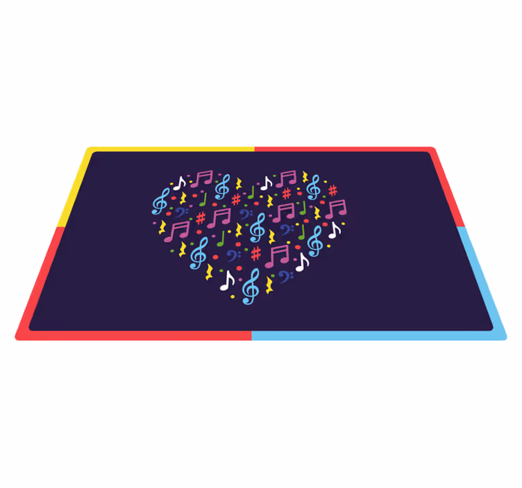 Kids vinyl rug colorful musical heart - TenStickers