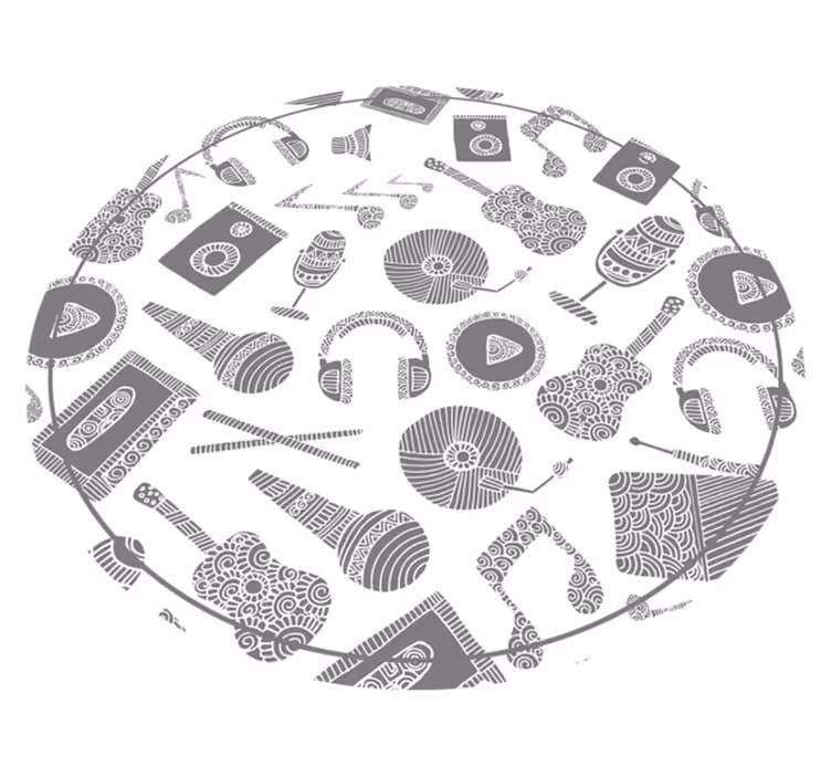Musical Instrument Patterns kids vinyl rug - TenStickers