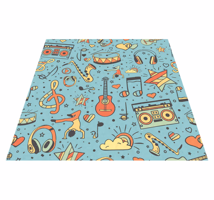 Musical Symbols Playful kids vinyl rug - TenStickers