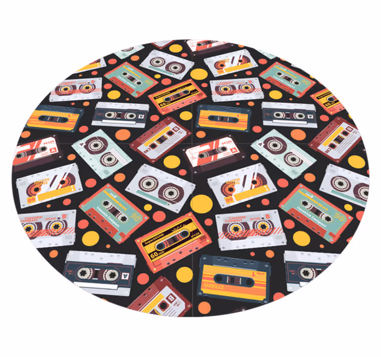 Vintage vinyl rug in cassette style design - TenStickers