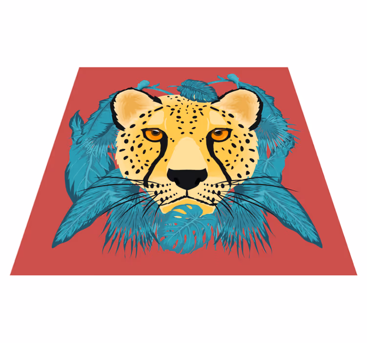 Wild Cat Portrait animal vinyl rug - TenStickers