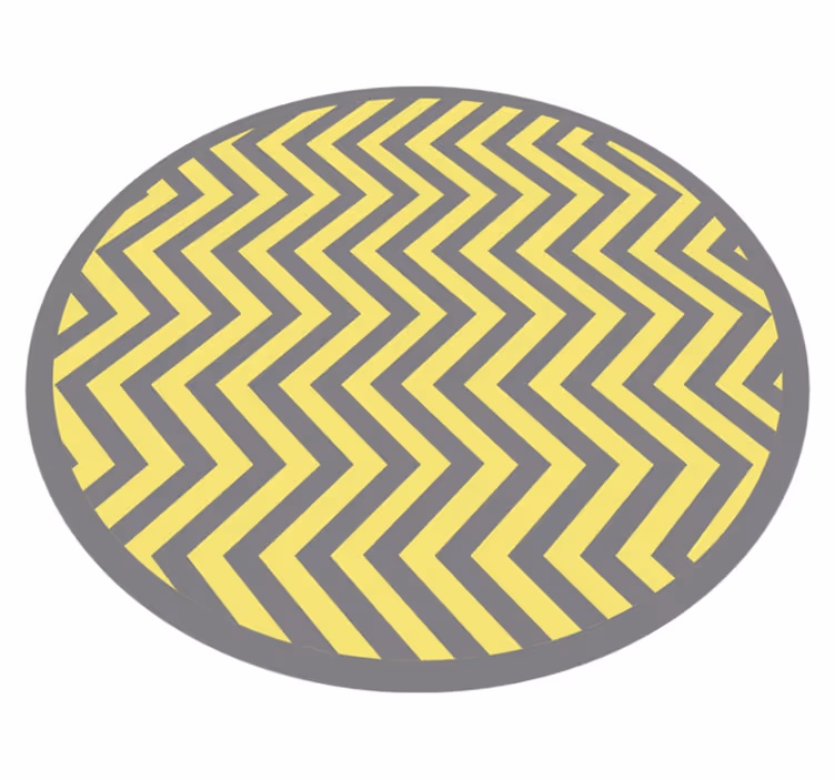 Geometric vinyl rug in grey and yellow chevron - TenStickers
