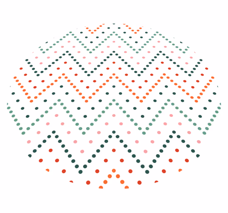 Minimal vinyl rug with colorful chevron dots - TenStickers