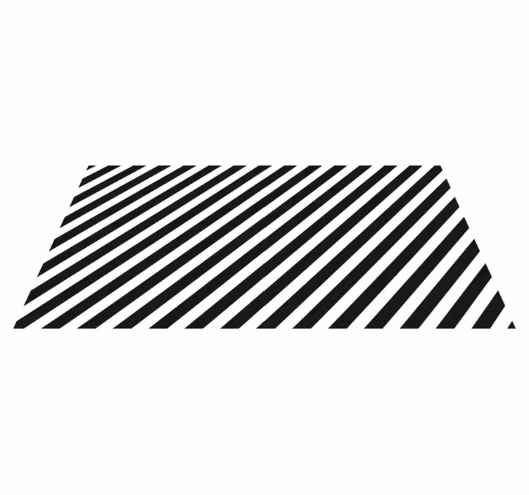 Striped vinyl rug in bold black and white - TenStickers