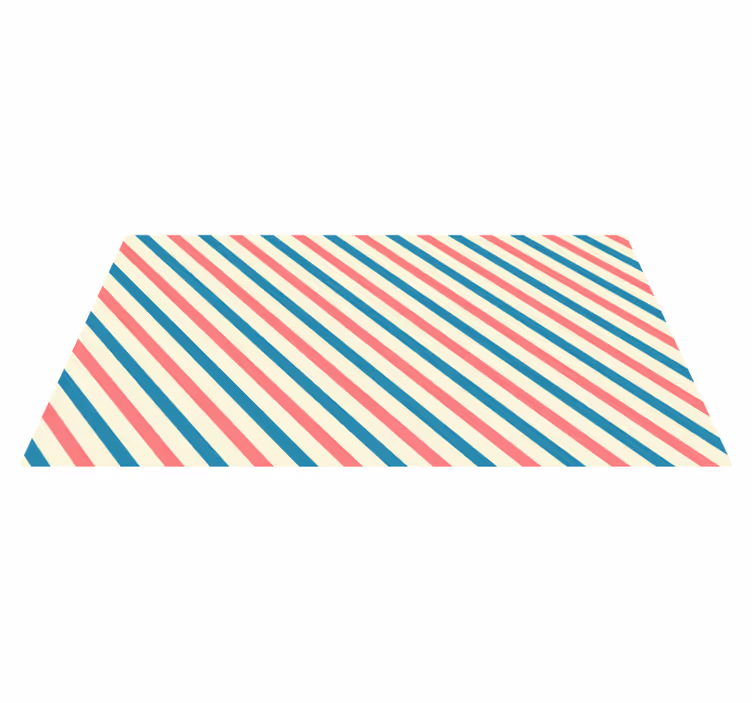 Vibrant slanted lines striped vinyl rug - TenStickers