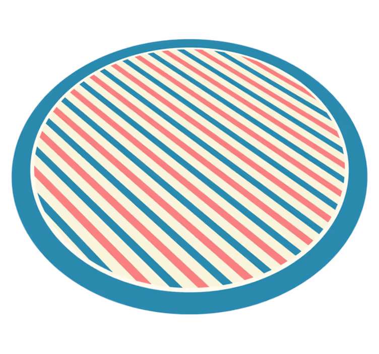 Striped vinyl rug with circular diagonal pattern - TenStickers