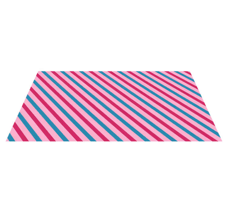 Striped vinyl rug in blue and pink diagonals - TenStickers