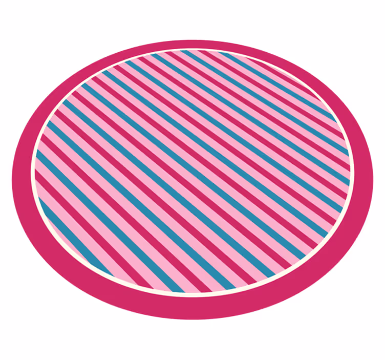 Pink and blue vertical striped vinyl rug - TenStickers
