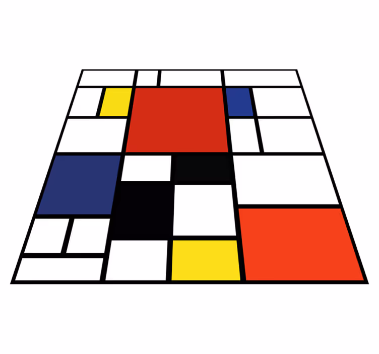 Modern vinyl rug with bold geometric design - TenStickers