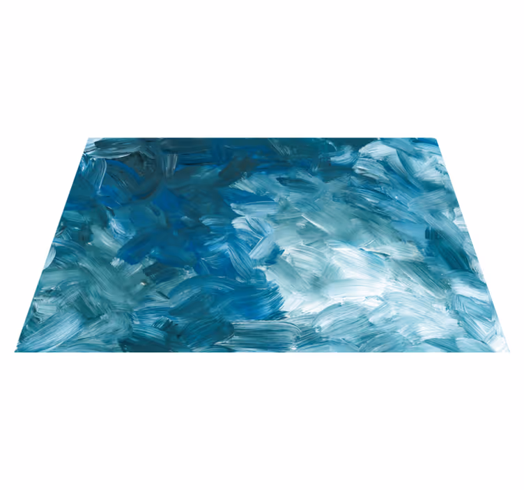 Textured vinyl rug in marine brush strokes - TenStickers