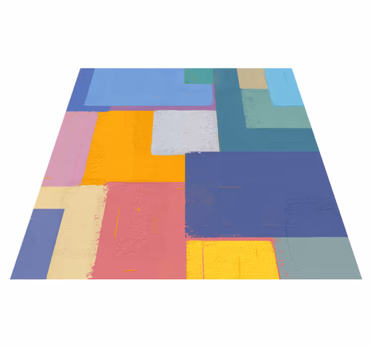Geometric vinyl rug vibrant abstract cubes - TenStickers