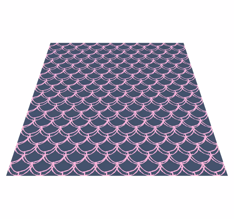 Pink scallop lines bathroom vinyl rug - TenStickers