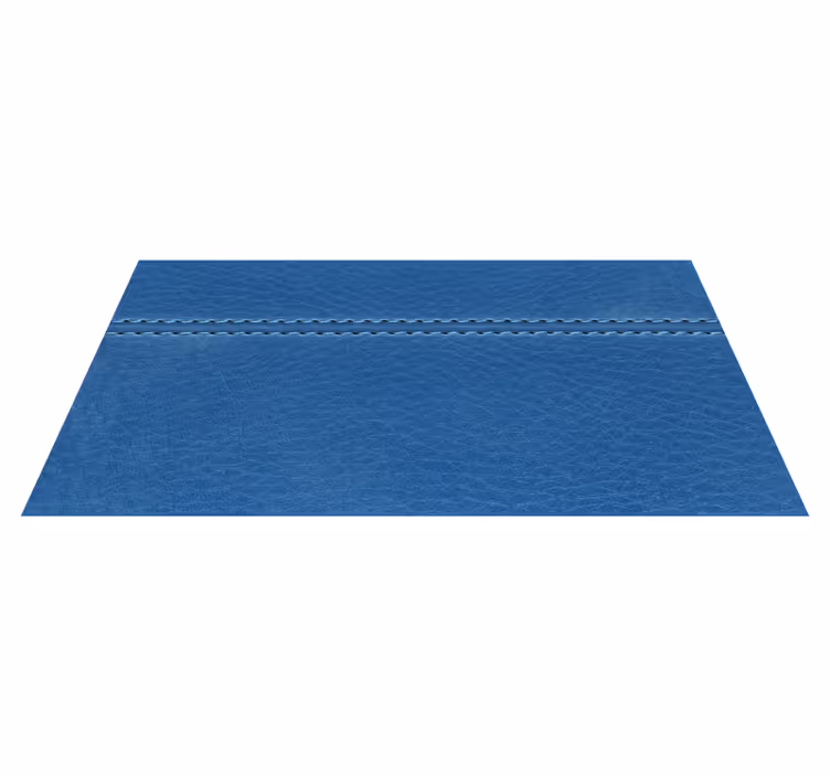 Textured vinyl rug with blue leather stitching - TenStickers