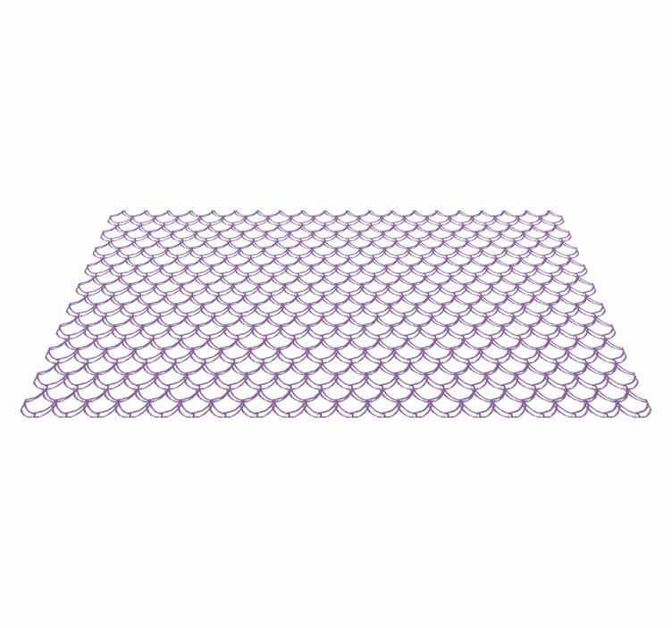 Bathroom vinyl rug with scalloped purple design - TenStickers