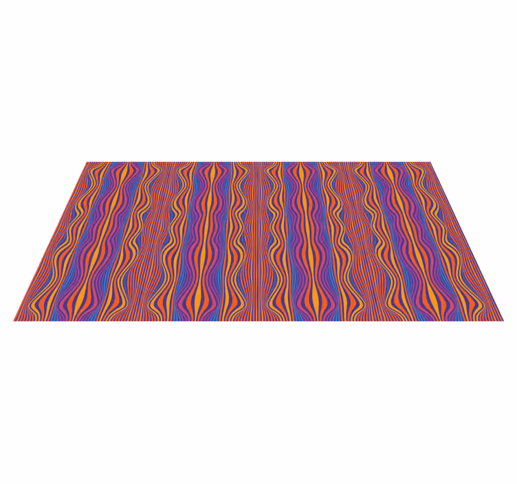 Geometric vinyl rug with lively curvy stripes - TenStickers