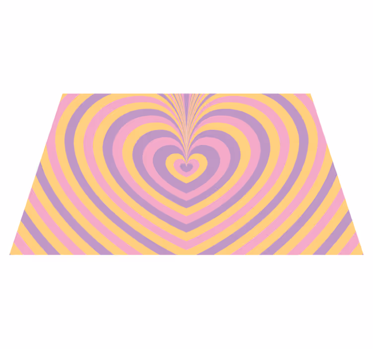 Retro heart design teen vinyl rug - TenStickers