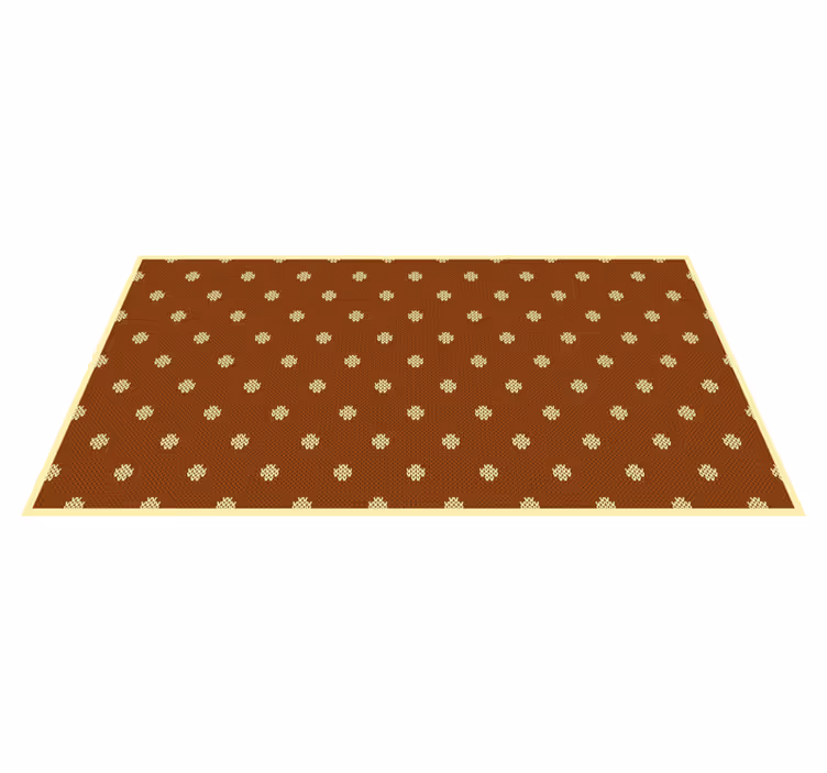 Classic ocher floral textured vinyl rug - TenStickers