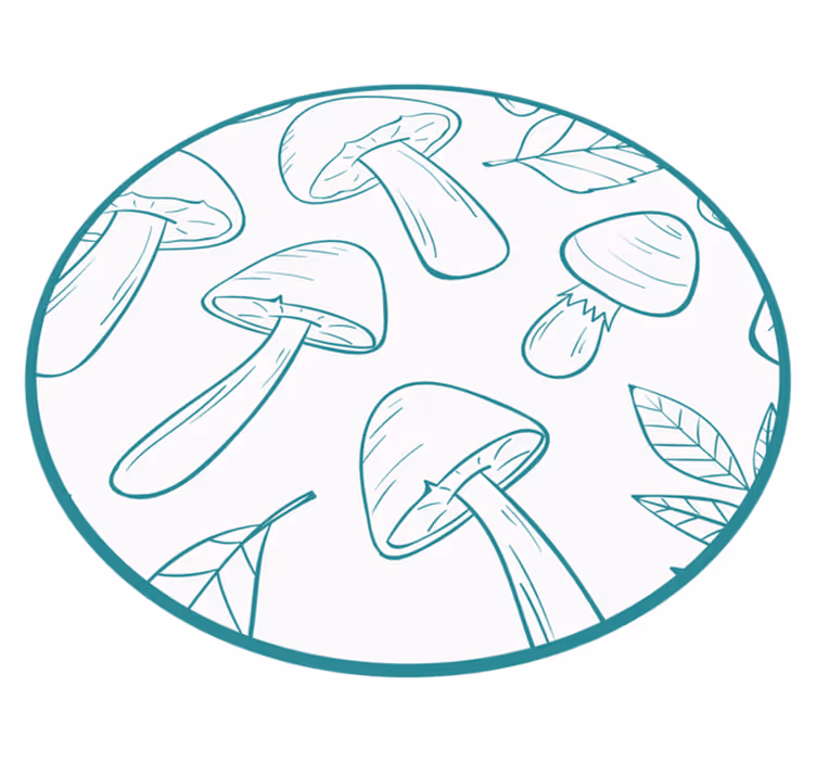 Mushroom Leaf Motif nature vinyl rug - TenStickers