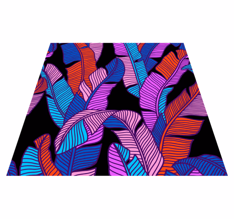 Vibrant leaf patterns floral vinyl rug - TenStickers