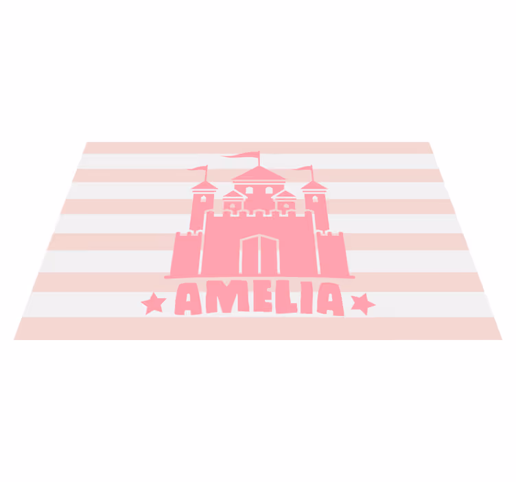Castle themed custom kids vinyl rug - TenStickers