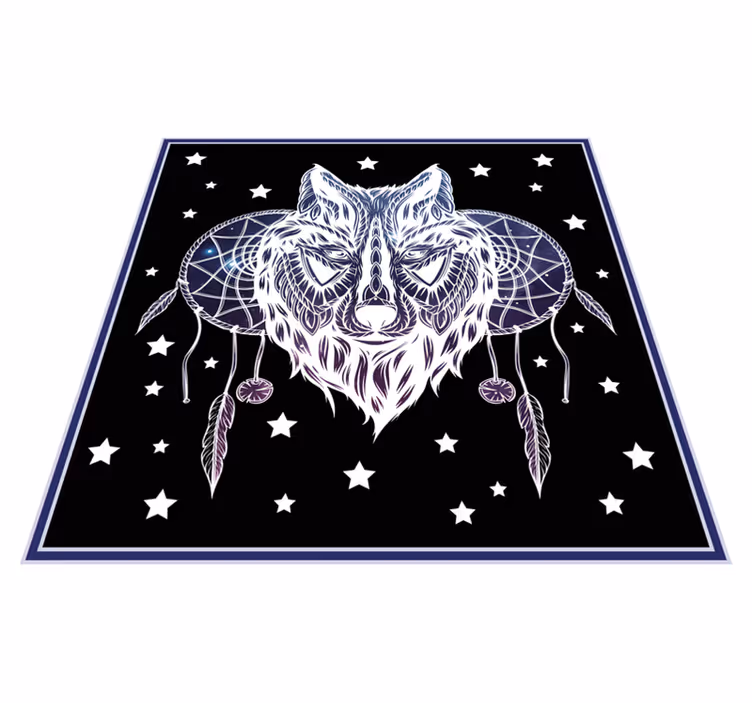 Wolf Dreamcatcher Stars nursery vinyl rug - TenStickers