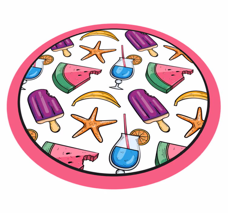 Colorful Summer Treats kids vinyl rug - TenStickers