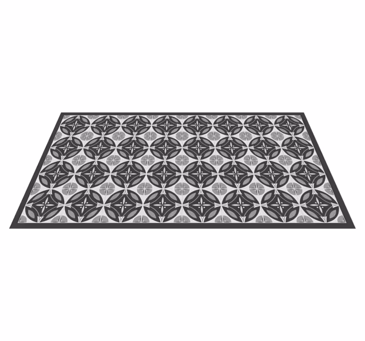 Sophisticated Monochrome Motif marble vinyl rug - TenStickers